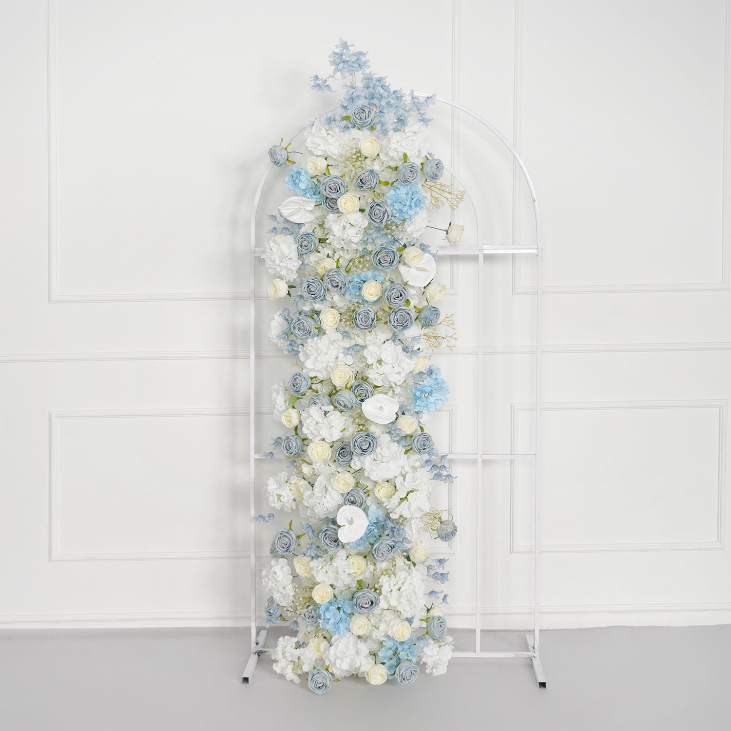 Uflower Blue White Flower Wedding Backdrop Arch Floral Arrangement
