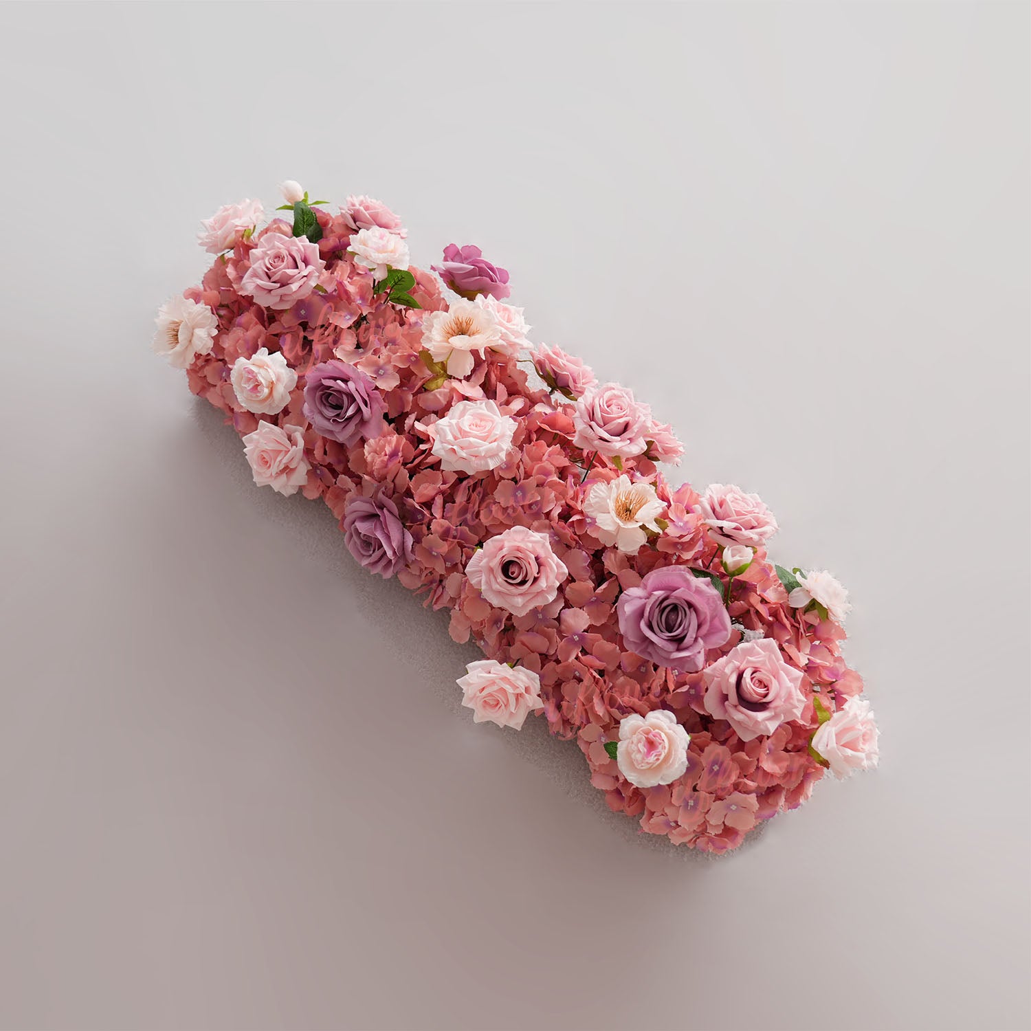 Uflower Purple Pink Floral Arrangement Wedding Party Backdrop Flower Row Decor