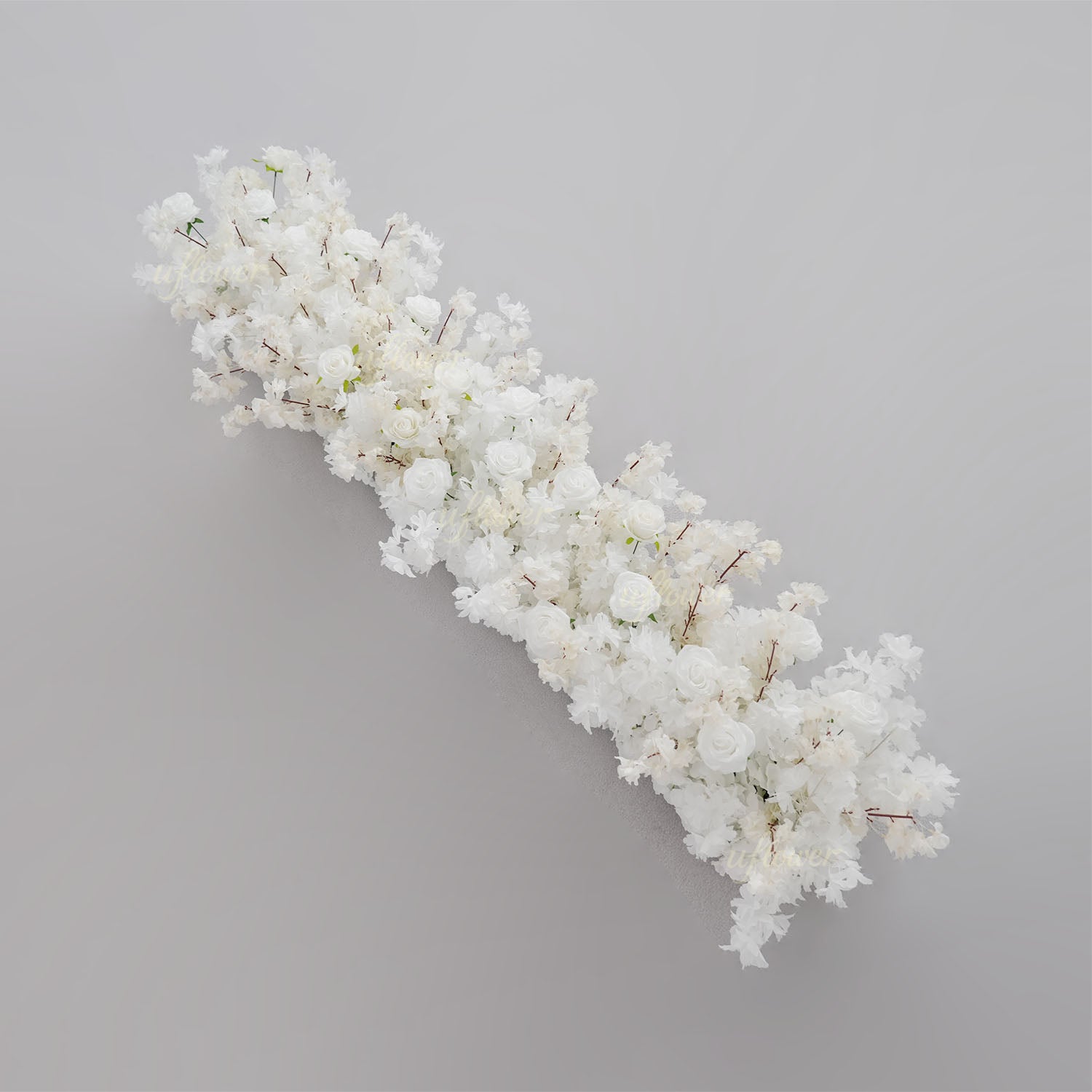 Uflower White Cherry Blossoms Wedding Background KT Board Decoration