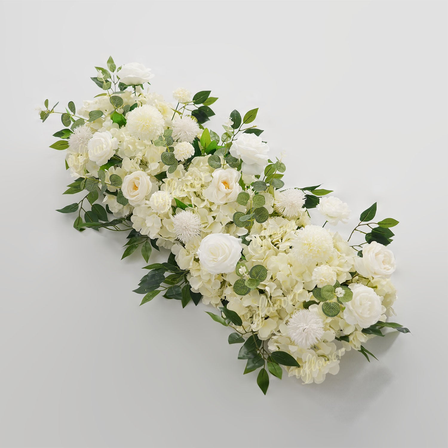 Uflower White Rose Greenery Floral Door Arch Wedding Party Backdrop Decoration