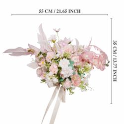 Uflower Pink White Series Bride Bouquet Wrist Corsage Groom Boutonniere Wedding Event Supplies