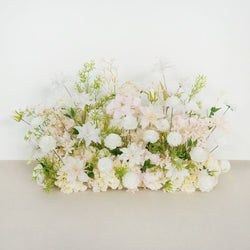 Uflower Artificial White Pink Wedding KT Backdrop Flower Row Decor