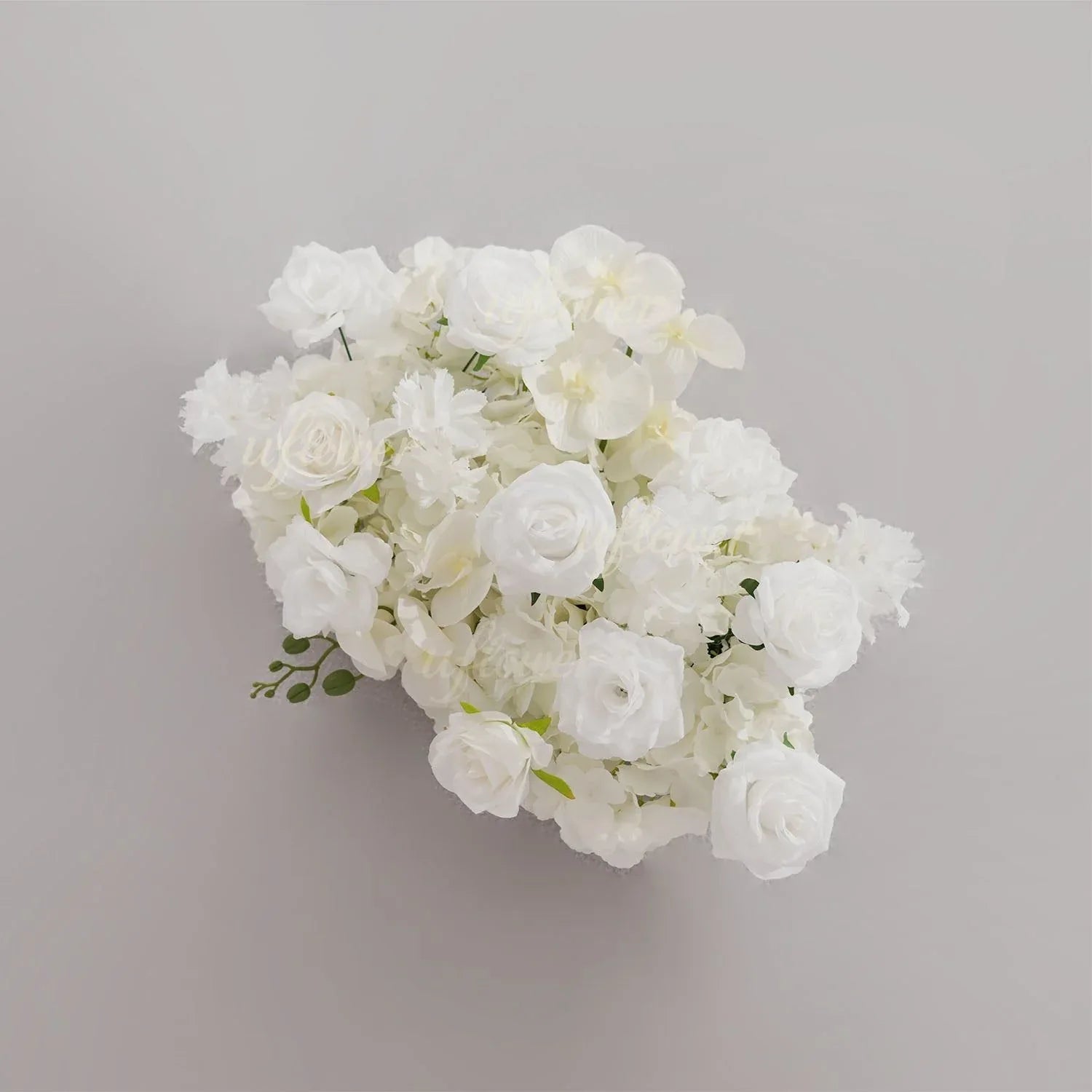 Uflower White Orchid Rose Table Runner Sofa Floral Wedding Backdrop Decor SET80185 - Uflower