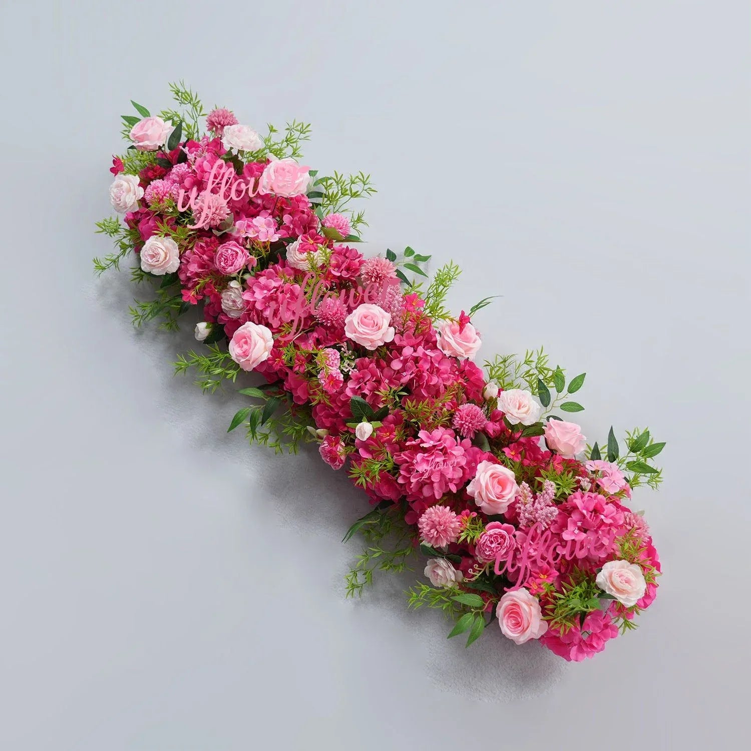 Uflower Rose Red Rose Greenery Flower Row Wedding KT Backdrop Decor SET80130 - Uflower