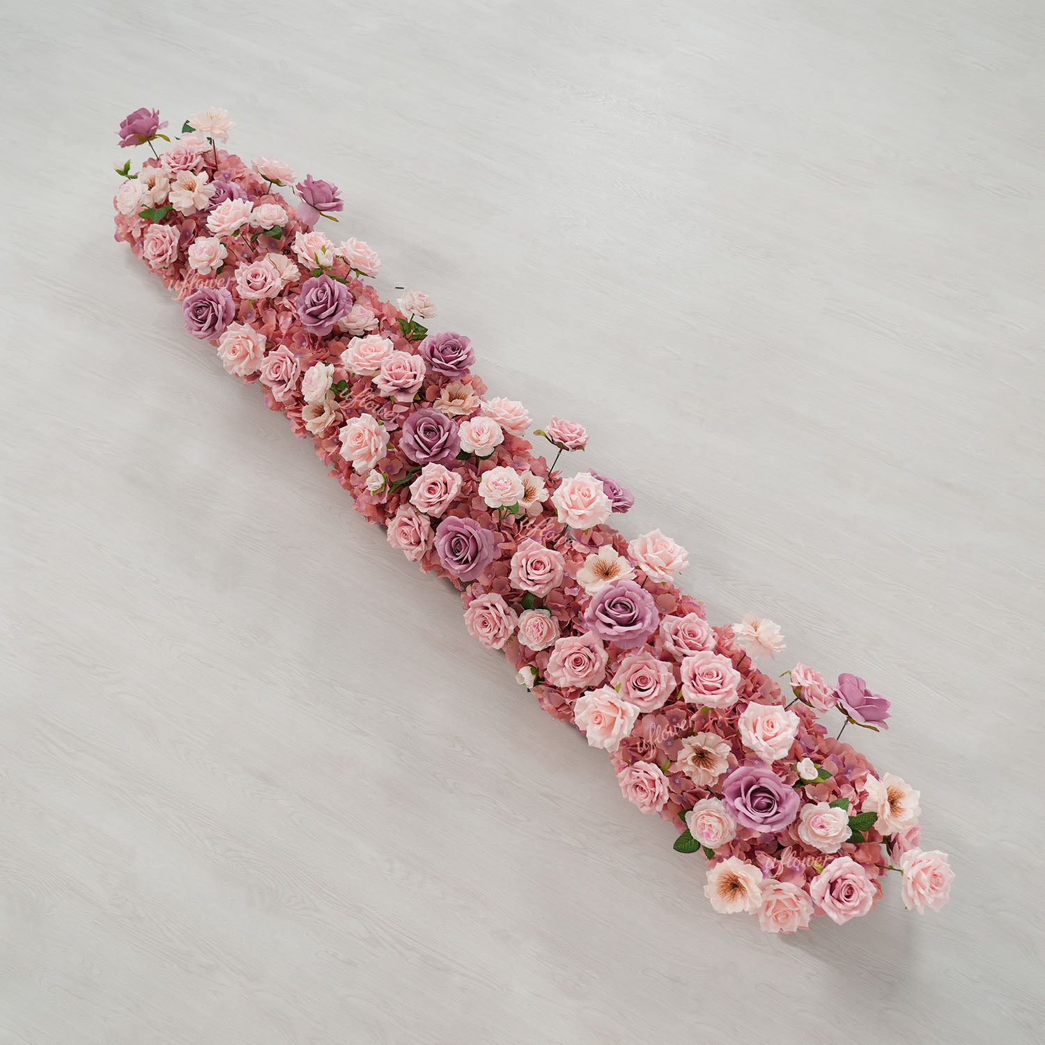 Uflower Purple Pink Floral Arrangement Wedding Party Backdrop Flower Row Decor