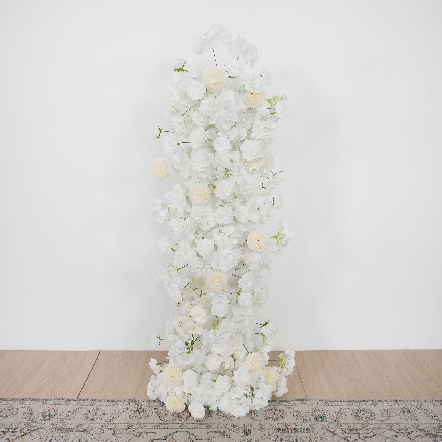 Artificial White Rose Wedding KT Backdrop Flower Row Decor