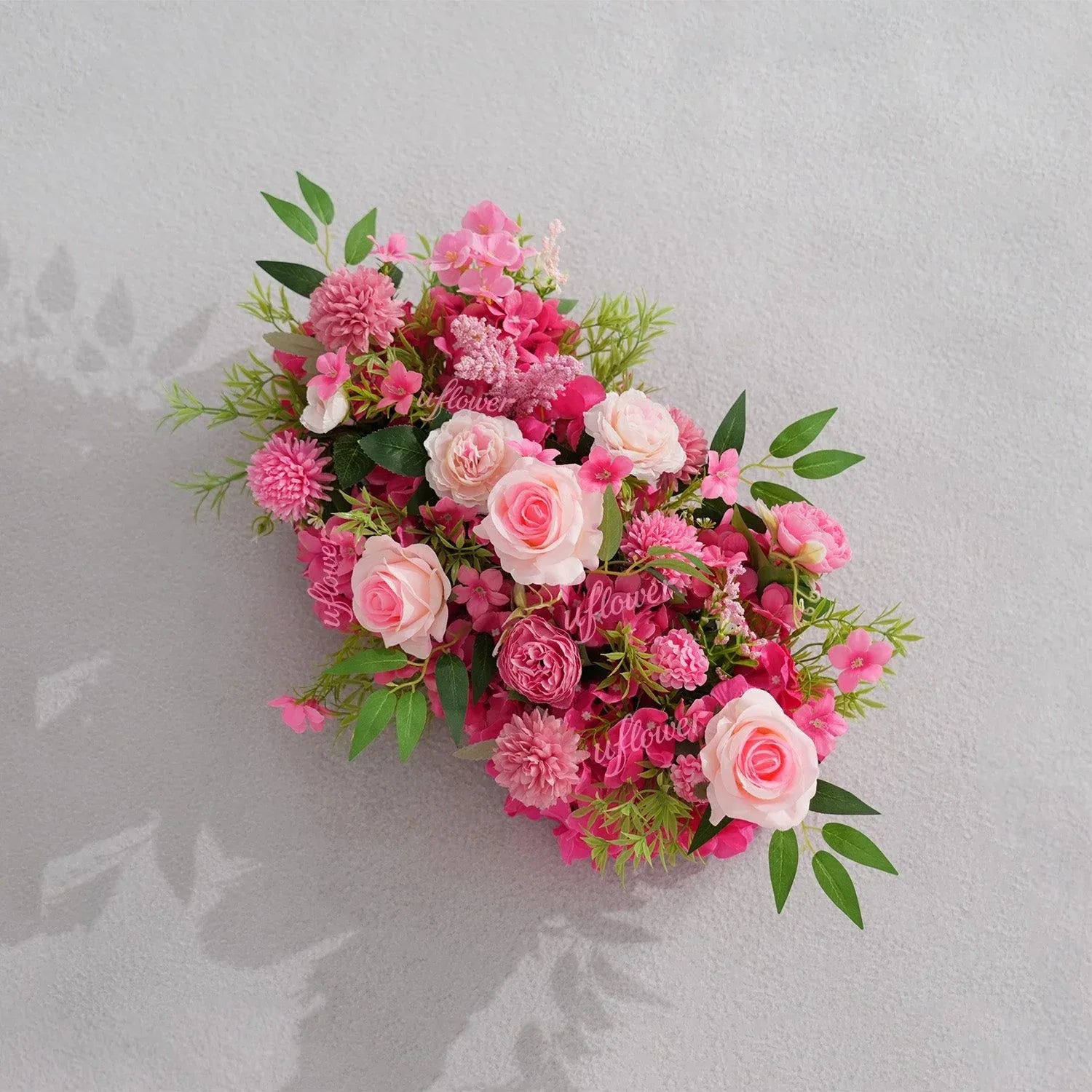 Uflower Rose Red Rose Greenery Flower Row Wedding KT Backdrop Decor SET80130 - Uflower