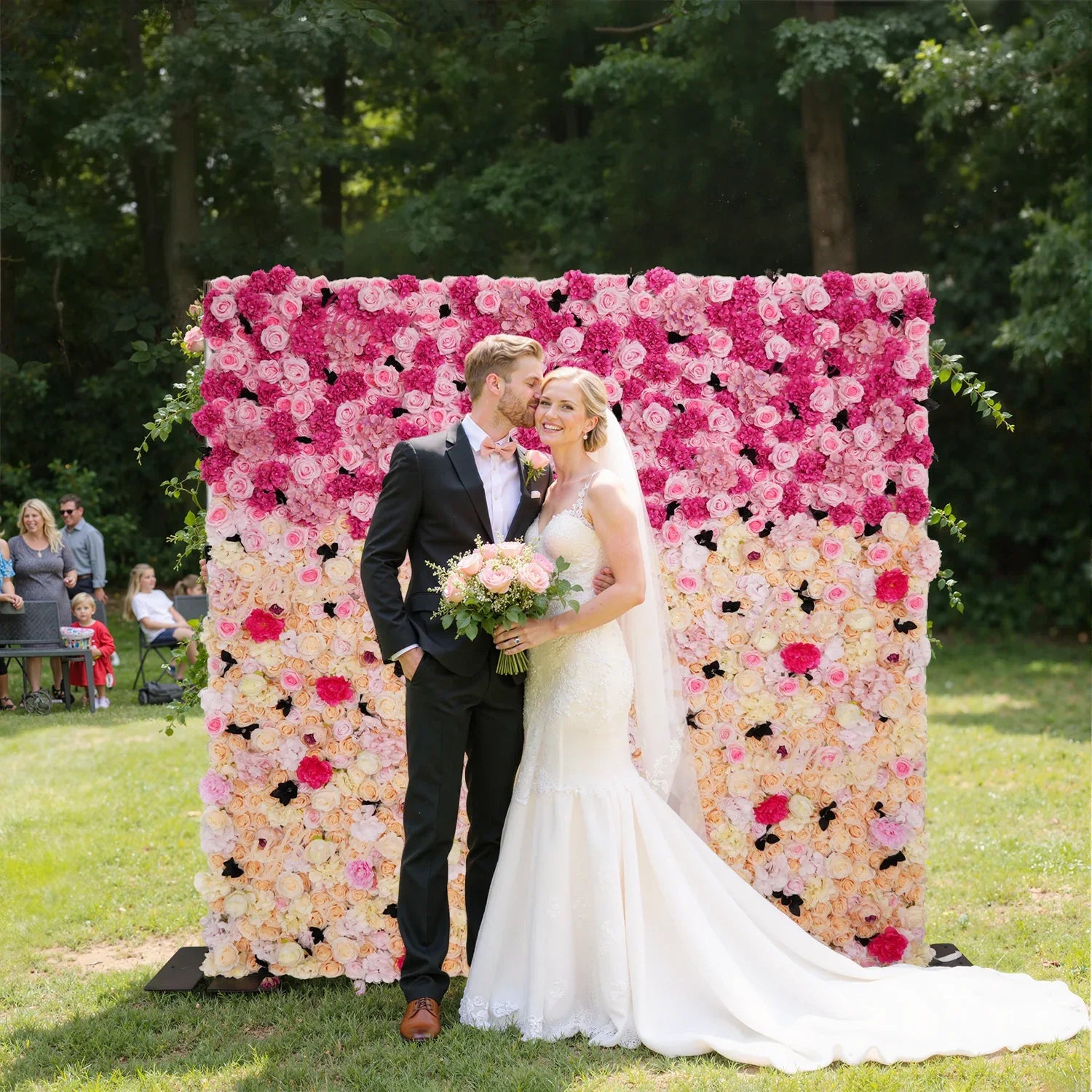 Rose Pink Gradient Flower Wall - Uflower