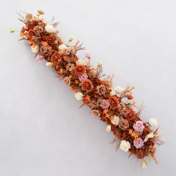 Uflower Artificial Autumn Brown Flower Row Sofa Table Runner Floor Flower Arrangement