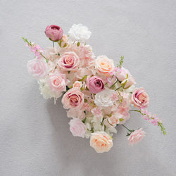 Uflower Pink Rose Sofa Table Runner Floor Flower Arrangement