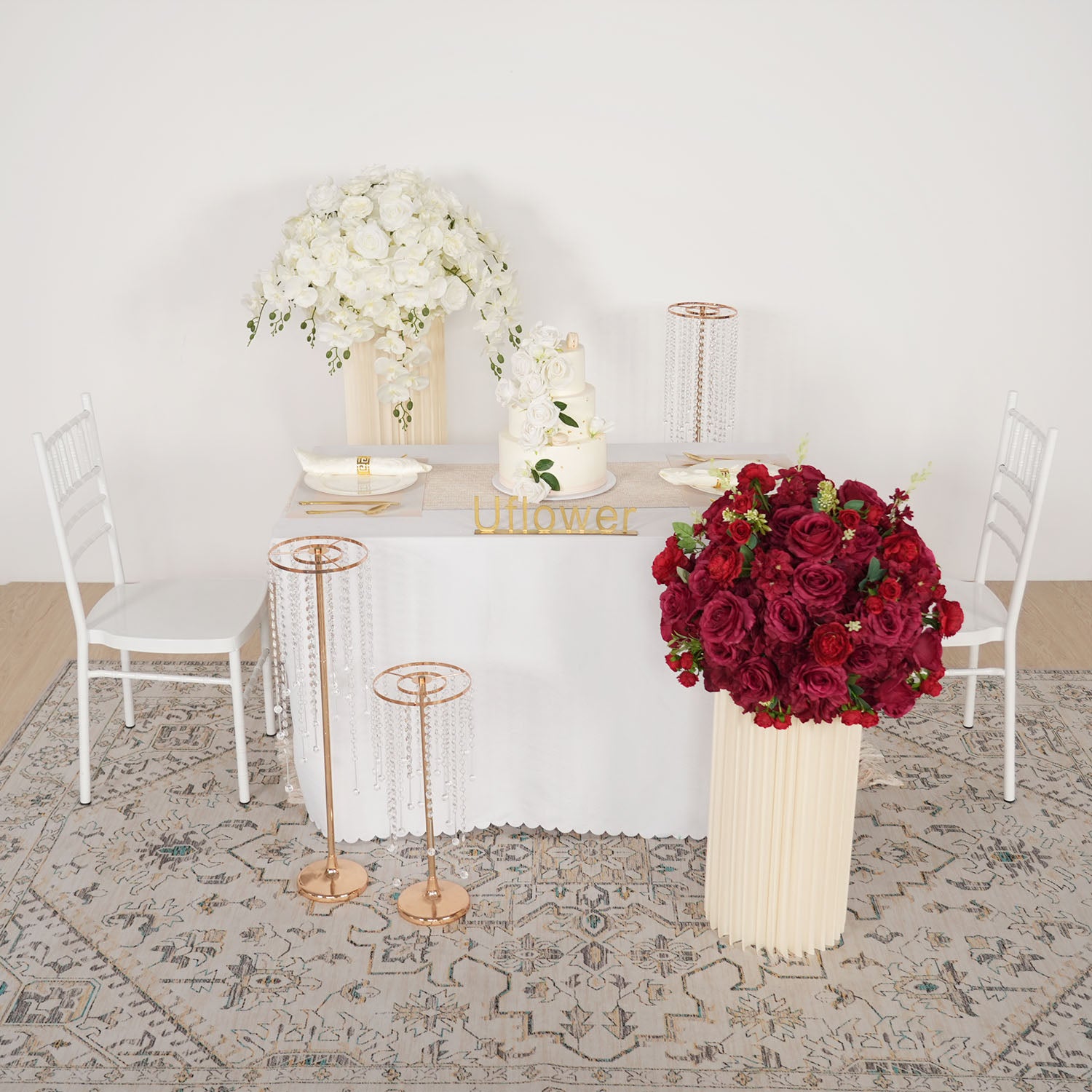 Uflower 50cm Wedding Table Centerpieces Flower Ball