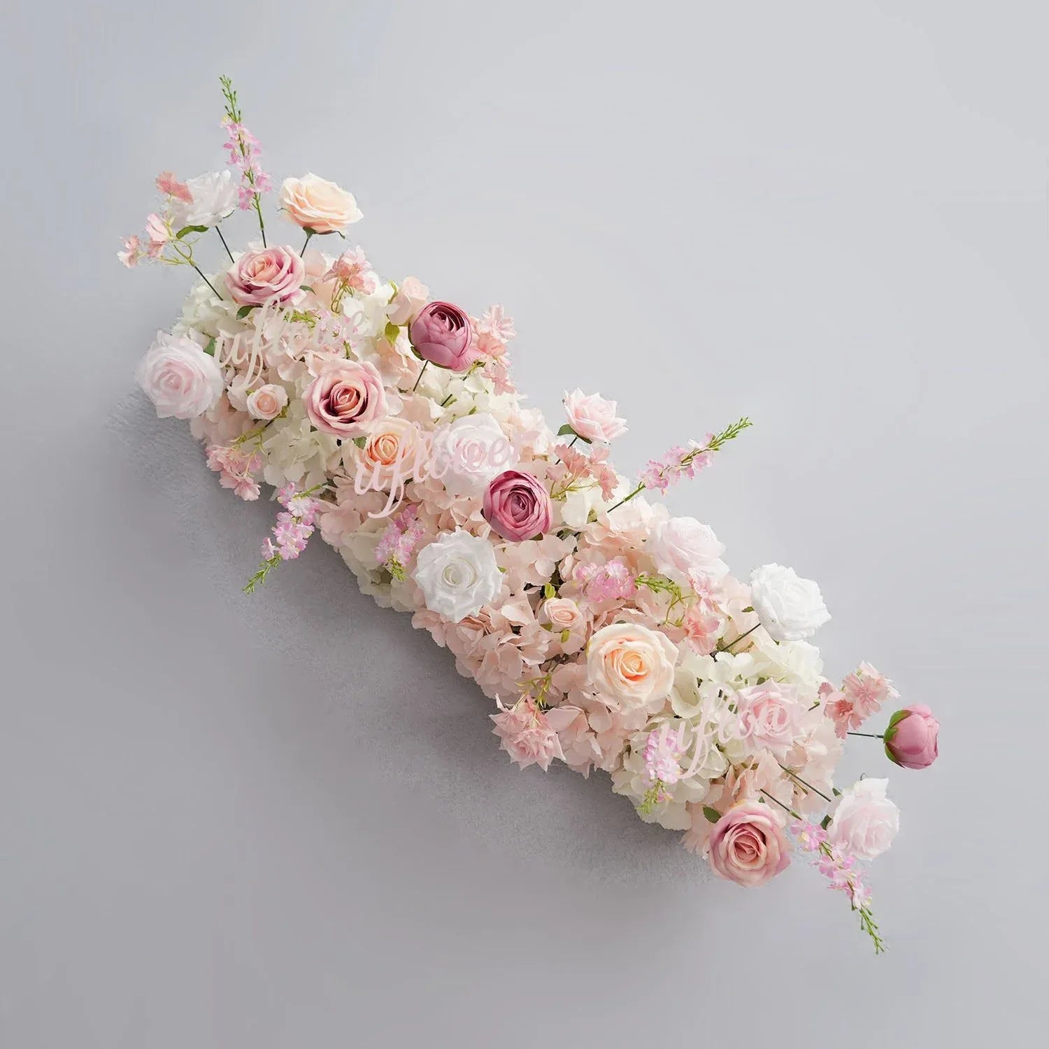 Uflower Artificial Pink White Flower Row Wedding KT Backdrop Decor SET80152 - Uflower