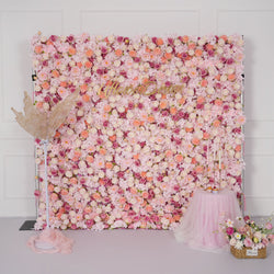 Uflower Flower Wall Pink Rose Floral Backdrop Wedding Party Proposal Decor