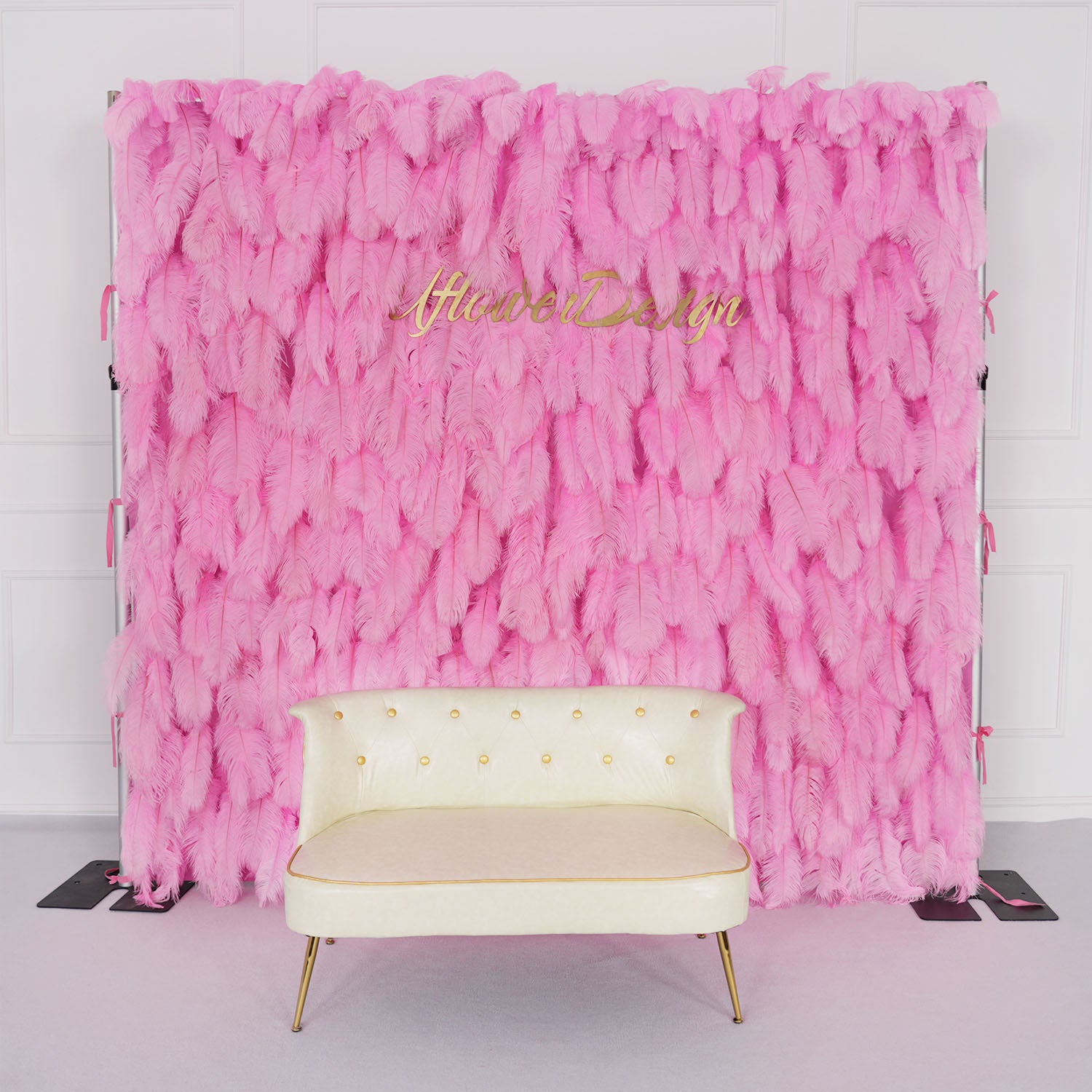 Uflower Artificial Pink 5D Flower Wall Wedding Backdrop Deco Birthday Party