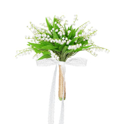 Uflower White Series With Greenery  Bride Bouquet Wrist Corsage Groom Boutonniere Wedding Event Supplies