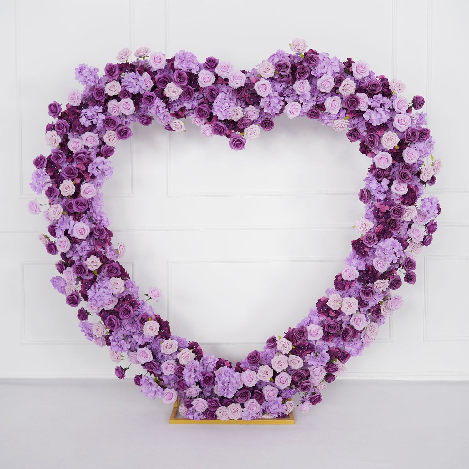 Artificial Purple Rose Heart Arch Wedding Decor