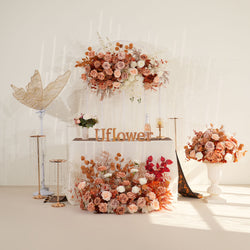 Uflower Coffee Fall Rose Hang Flower Floor Floral Wedding Party Event Props