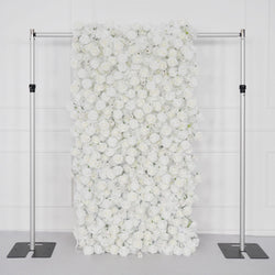 Uflower Artificial White Flower Wall Wedding Backdrop Decor
