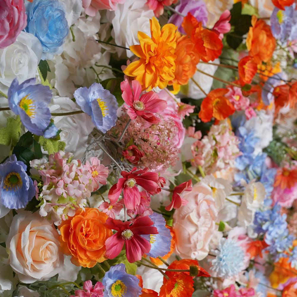 Artificial Luxury Colorful Flower Wall 3D Wedding Decoration