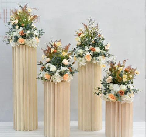 Champagne Four Piece Wedding Origami Roman Column Imitation Flower Decoration