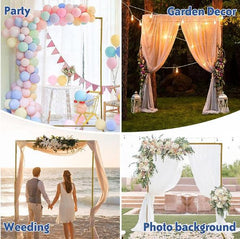 Hexagonal square iron arch wedding party background decoration