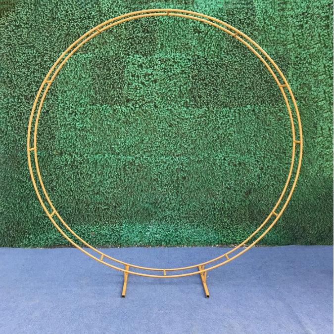 Gold plated iron circular arch background wedding props