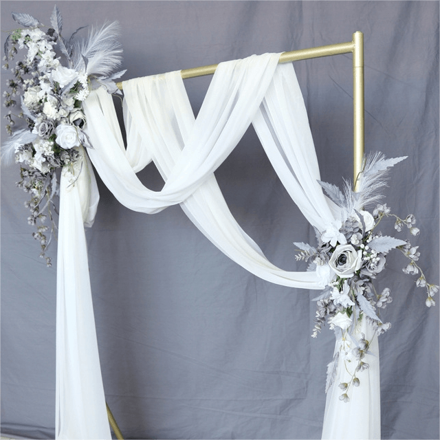 Simulated Arch Decoration Wedding Scene Welcome Sign Bean Paste Powder Grey White Flower Corner Flower Arrangement