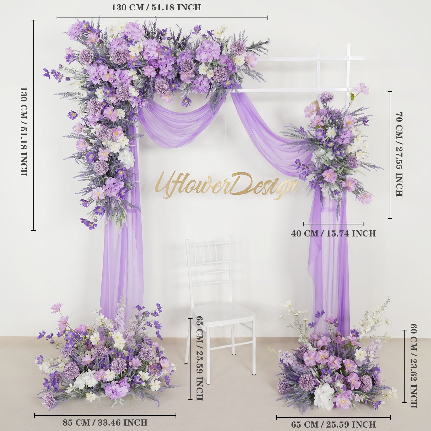 Artificial Purple Lavender Hang Flower Arrangement Wedding Backdrop Decor Props