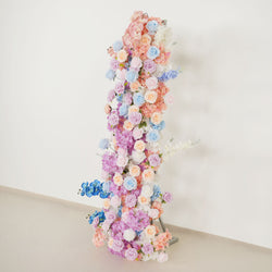 Uflower Purple Blue Rose Wedding Background Arch KT Board Decoration Flower Arrangement
