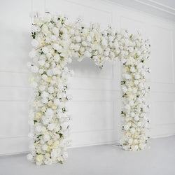 White Rose Flower Row Wedding Background Frame Arch