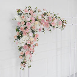 Uflower Wedding Backdrop Pink Rose Green Leaf Floral Arrangement