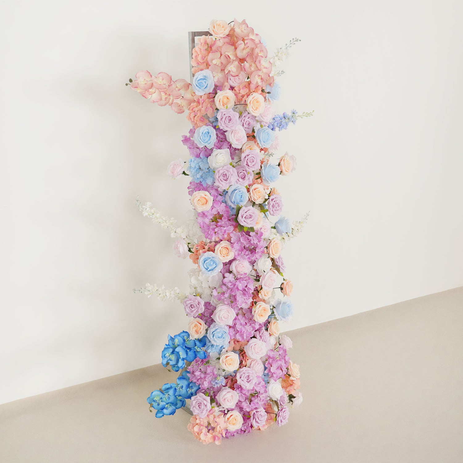 Uflower Purple Blue Rose Wedding Background Arch KT Board Decoration Flower Arrangement