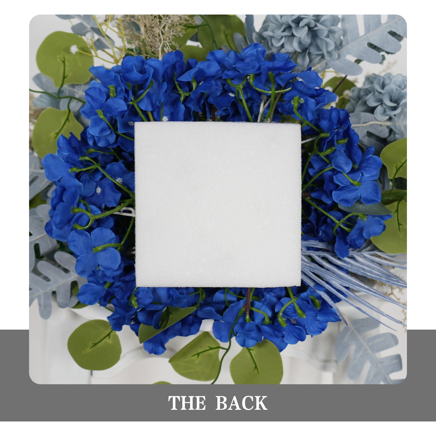 Artificial Grayish Blue Wedding KT Backdrop Flower Row Decor