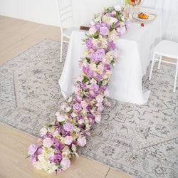 Uflower Artificial Flower Row Sofa Table Runner Floor Flower Arrangement