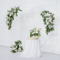 Artificial White Flower Row KT Background Wedding Decor 4 pc SET