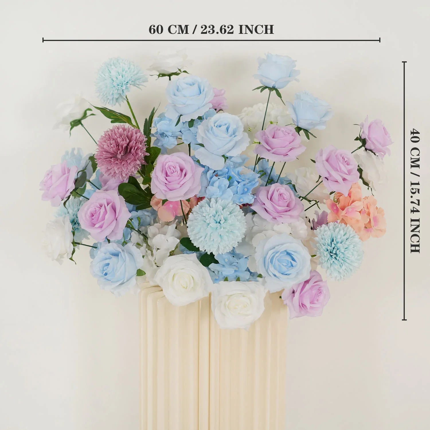 Uflower Artificial Purple Blue Wedding KT Backdrop Flower Row Decor - Uflower