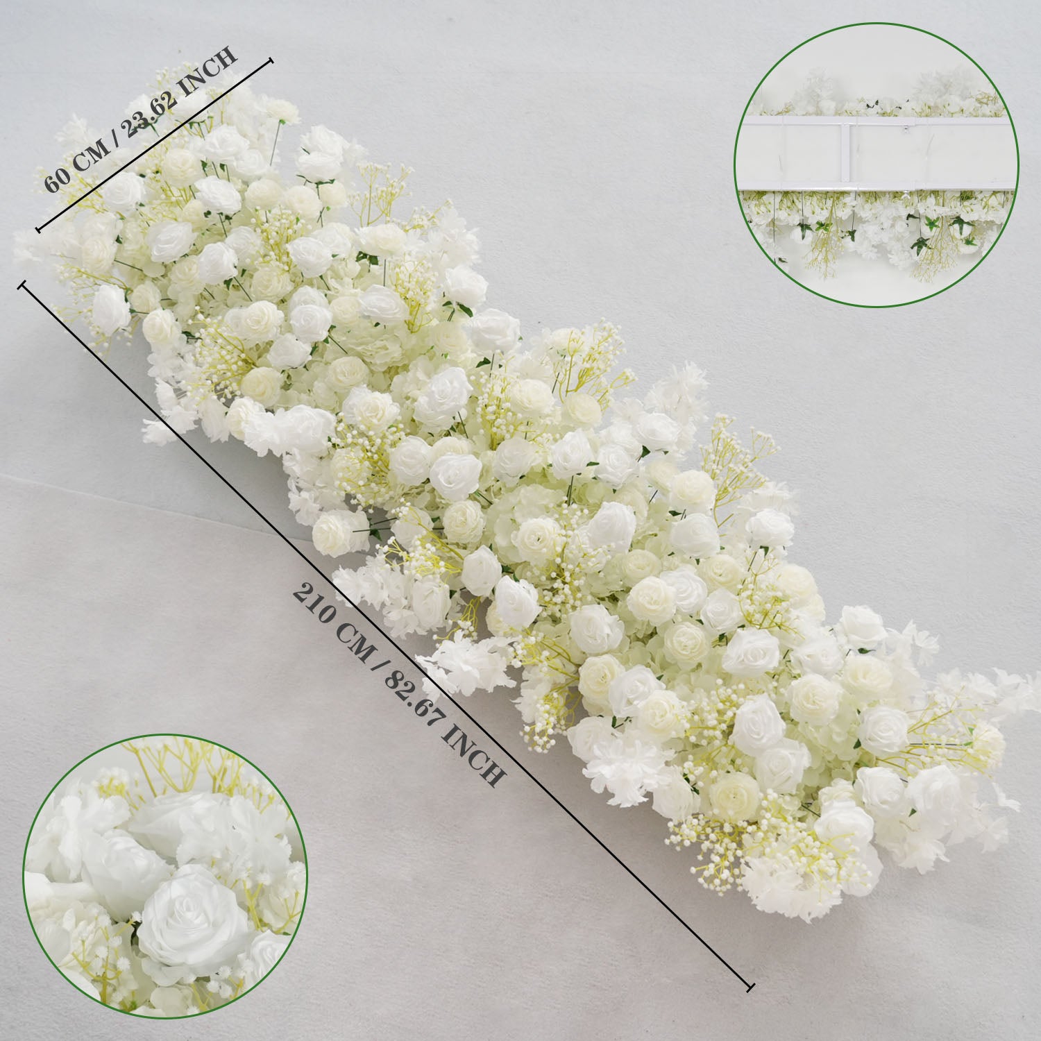 White Baby breath Rose Wedding Backdrop Arch Decor