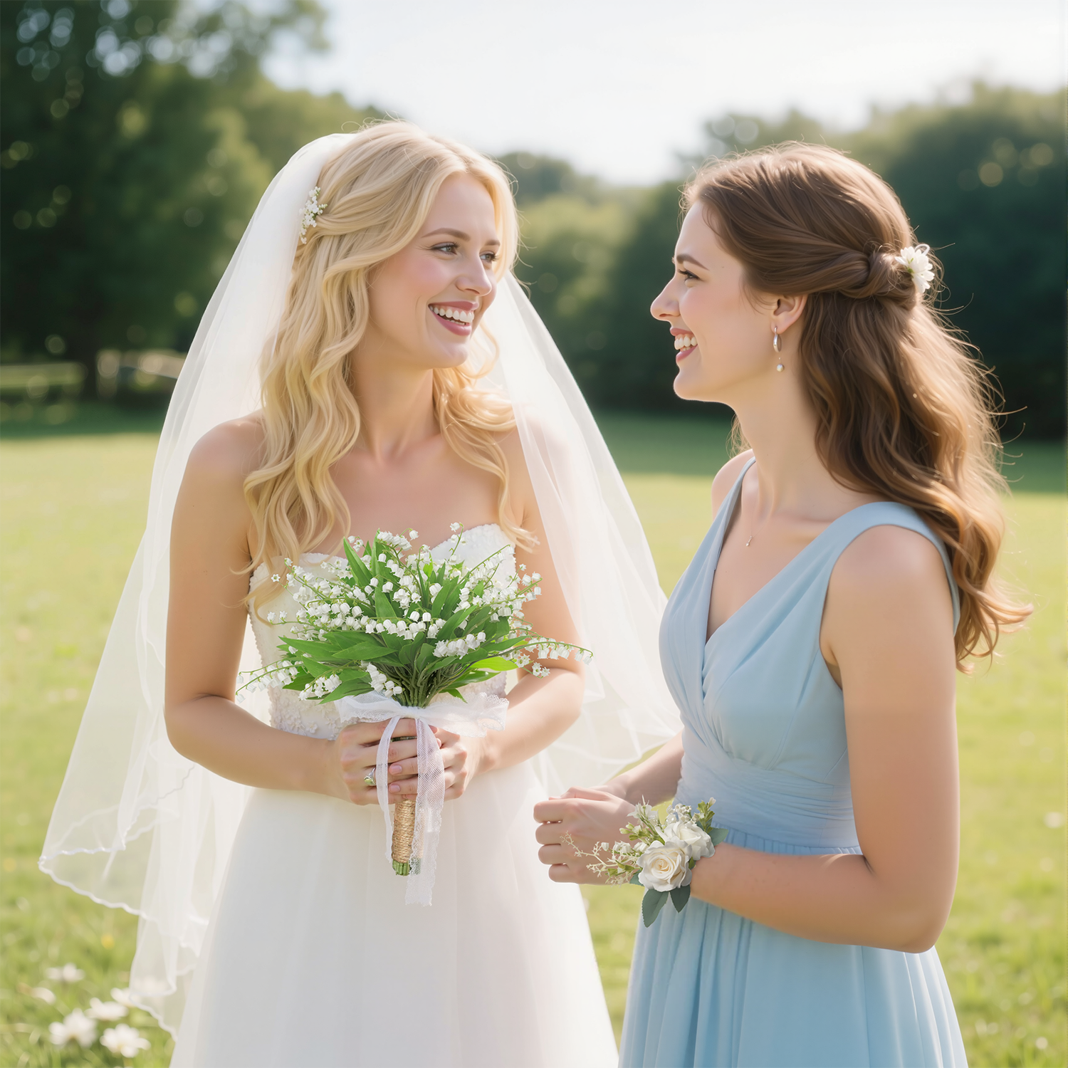 Uflower White Series With Greenery  Bride Bouquet Wrist Corsage Groom Boutonniere Wedding Event Supplies