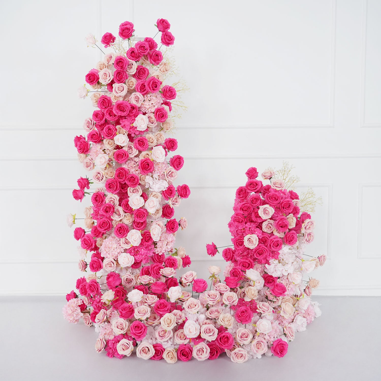 Uflower Rose red rose wedding background arch KT board decoration flower arrangement