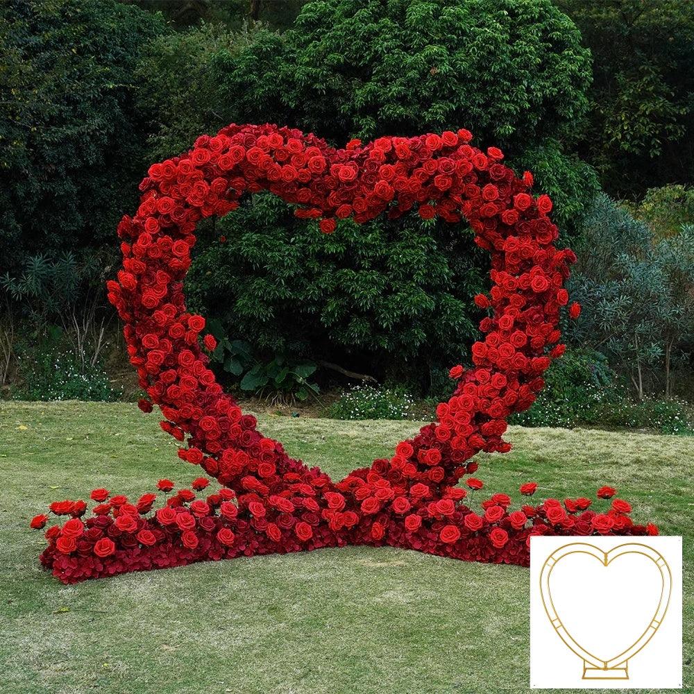 2.2m*2.2m Rose Heart-Shaped Wedding Flower Arch Decor