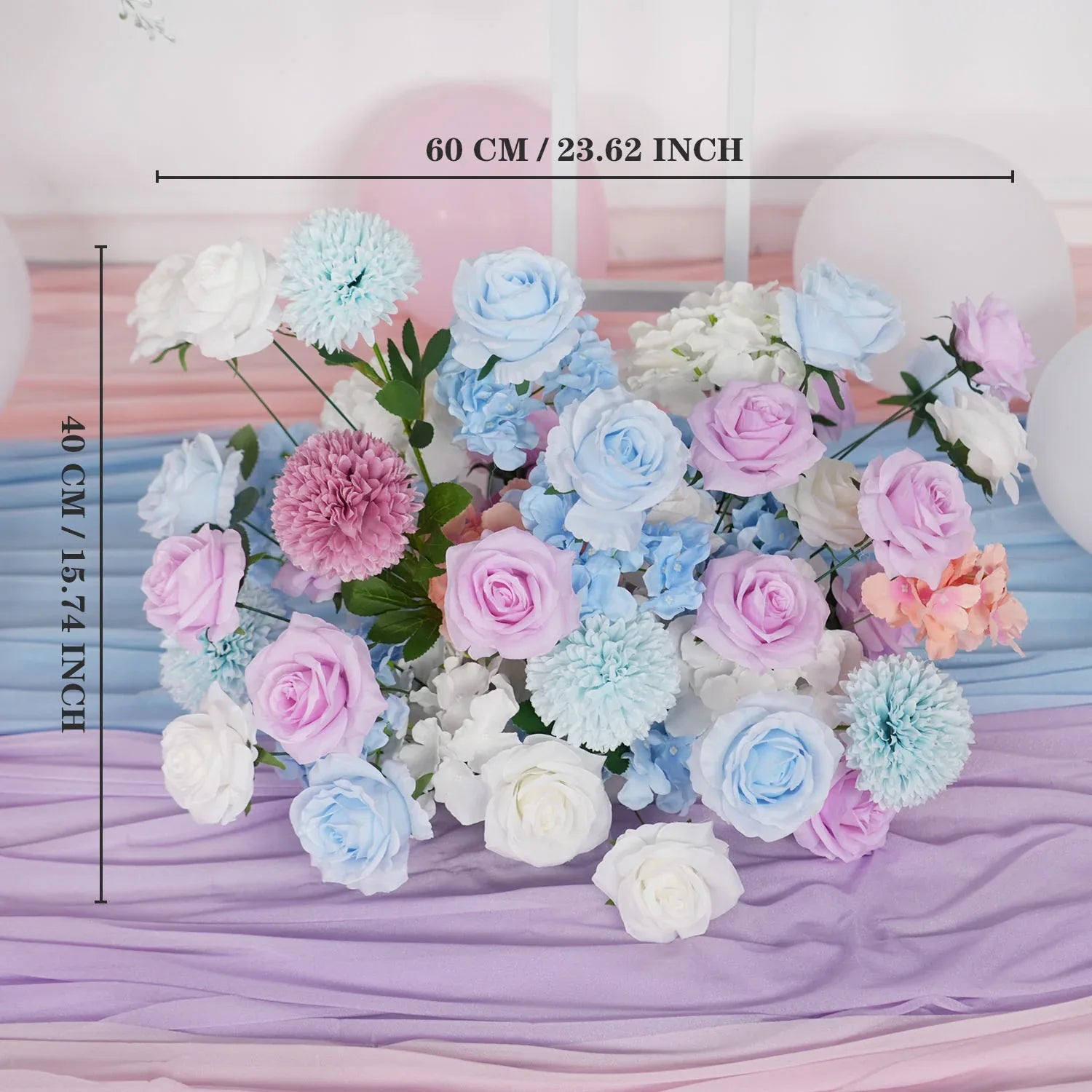 Uflower Purple Blue Rose Wedding Background Arch KT Board Decoration Flower Arrangement - Uflower