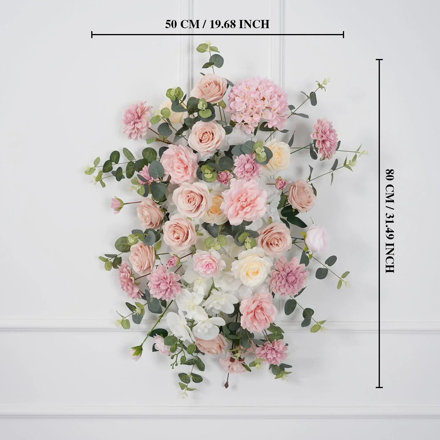 Uflower Wedding Backdrop Pink Rose Green Leaf Floral Arrangement SET80128 - Uflower