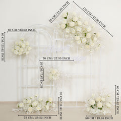 White Wedding KT Backdrop Flower Row Decor SET