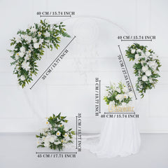 Artificial White Flower Row KT Background Wedding Decor 4 pc SET