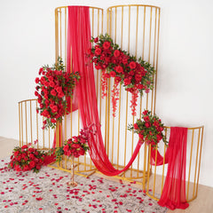 Red Wedding KT Backdrop Flower Decor SET