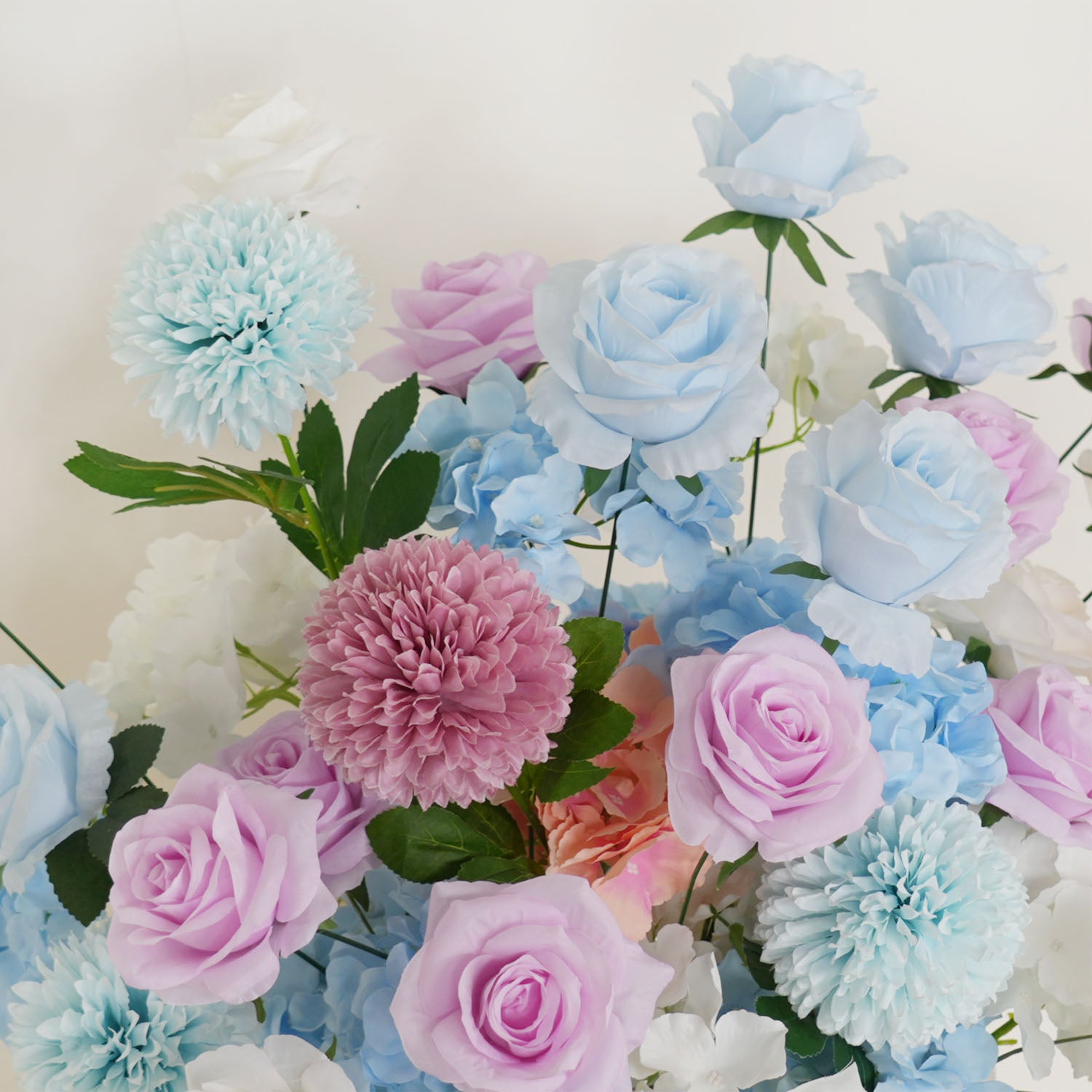 Uflower Artificial Purple Blue Wedding KT Backdrop Flower Row Decor