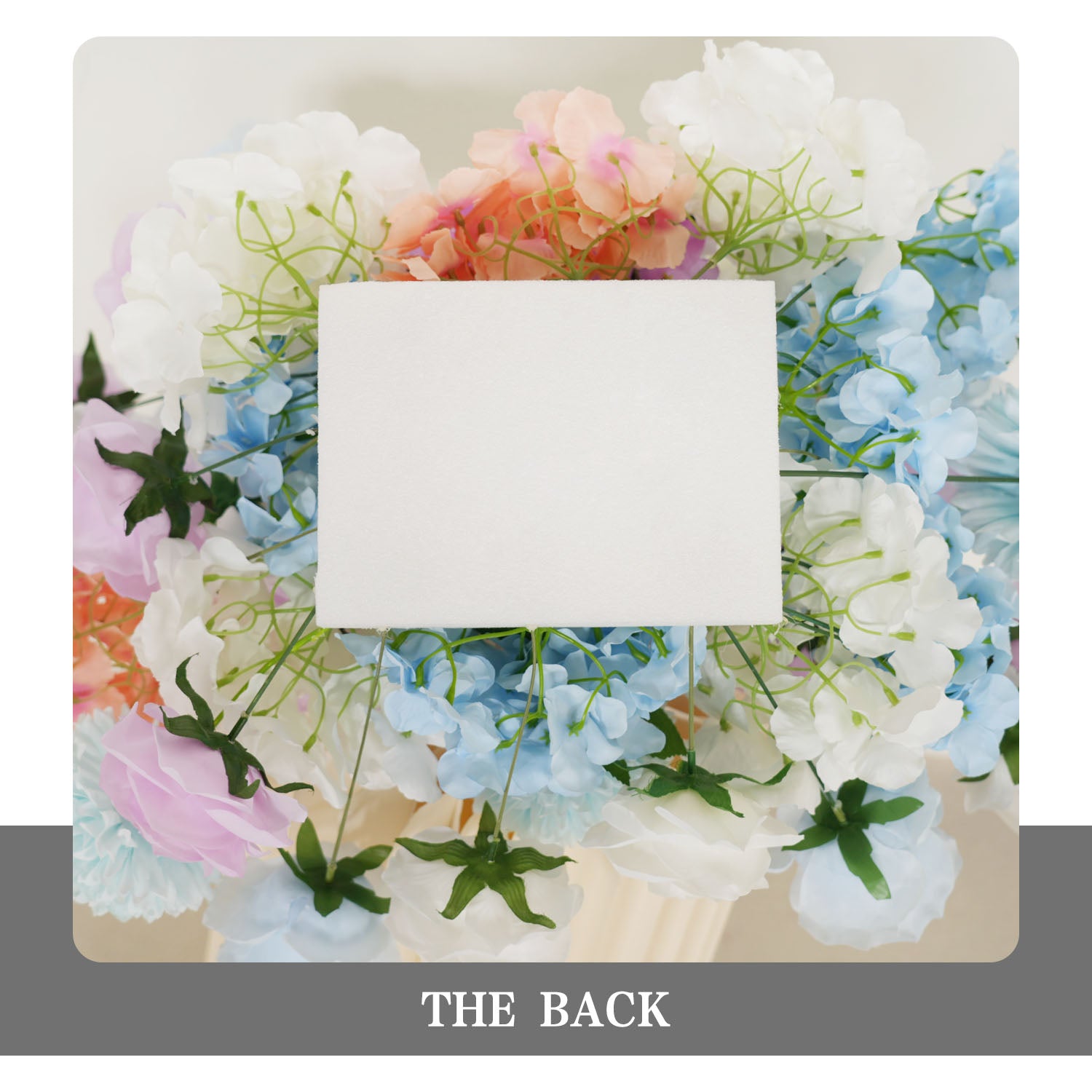 Uflower Artificial Purple Blue Wedding KT Backdrop Flower Row Decor