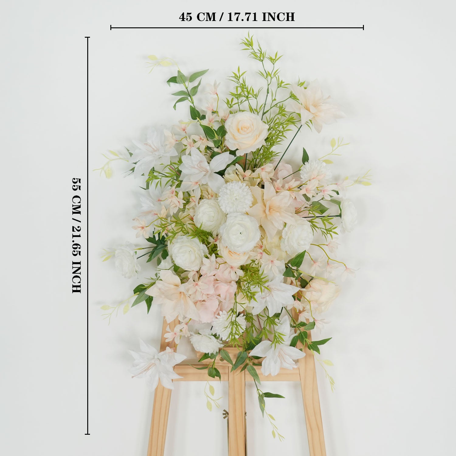 Uflower Artificial White Pink Wedding KT Backdrop Flower Row Decor