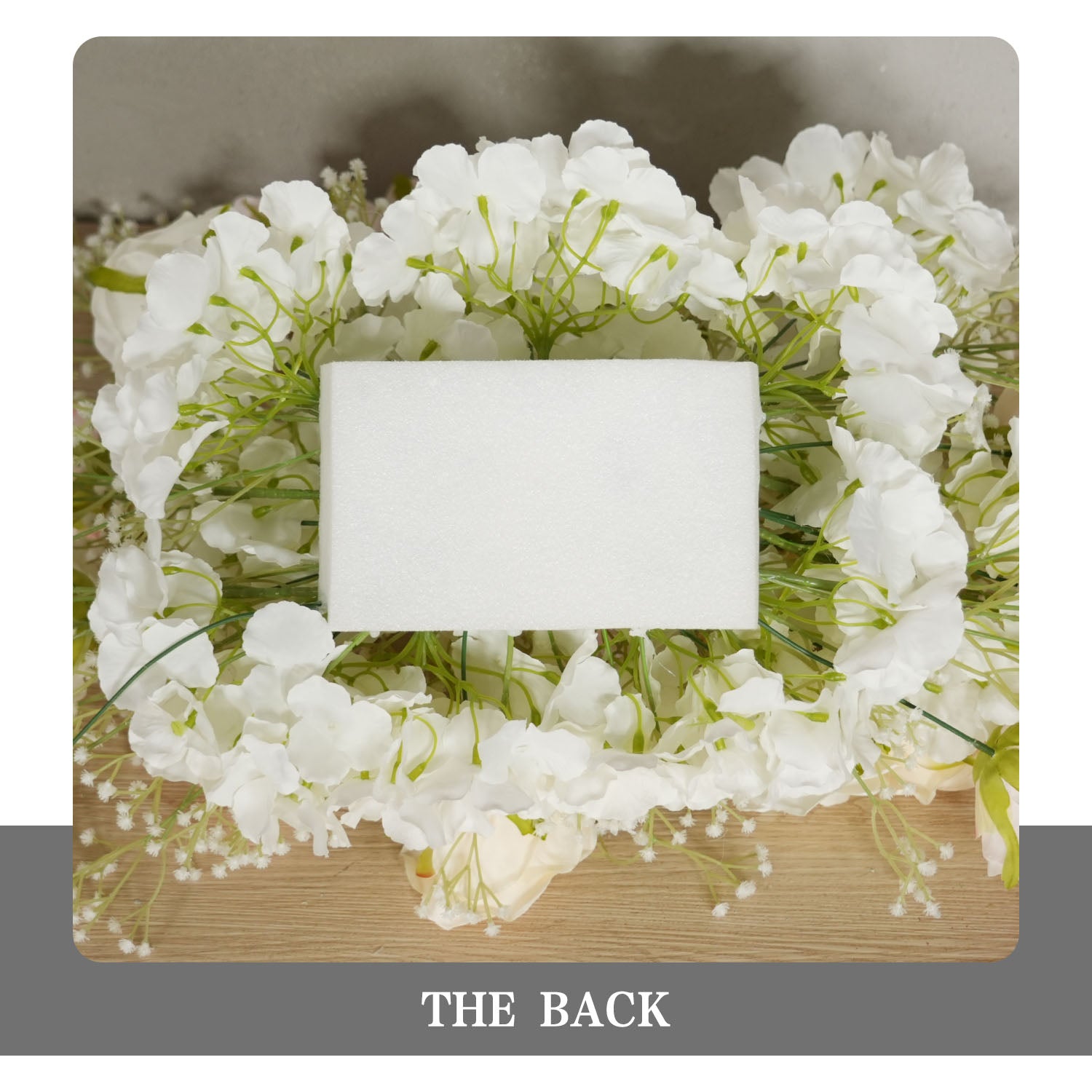 Uflower Champagne White Babysbreath Rose Arrangement Wedding KT Backdrop Decor