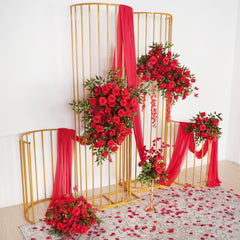 Red Wedding KT Backdrop Flower Decor SET